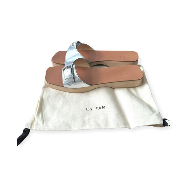 BY FAR Sam Clog Sandals In Silver, Size 41EU New in box - Picture 3 of 14